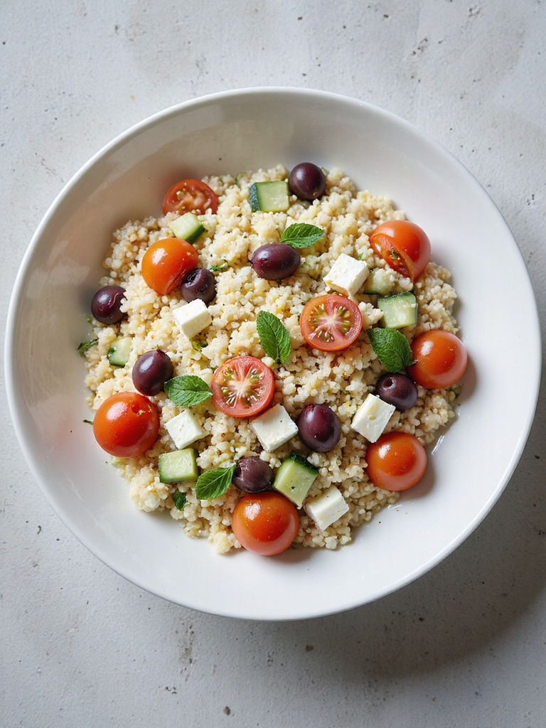 fresh mediterranean couscous bowl