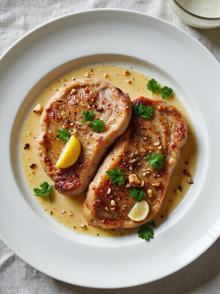garlic infused lemon pork chops