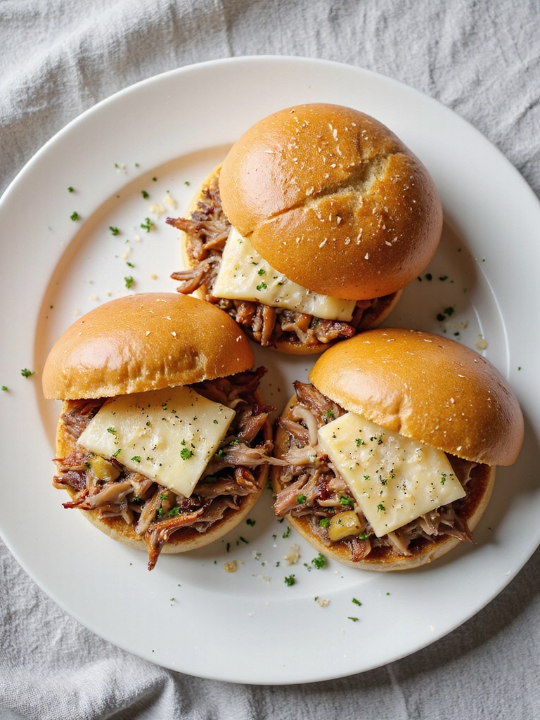 garlic parmesan pulled pork sliders