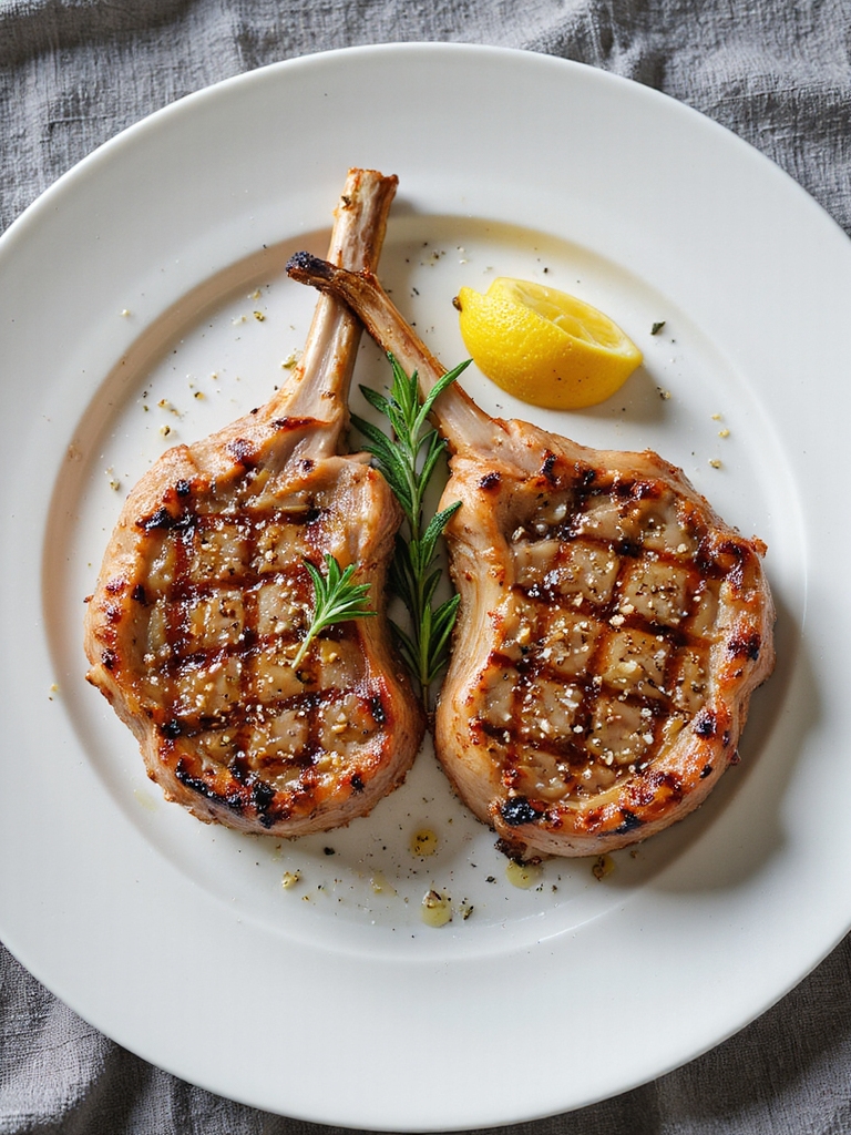 garlic rosemary smoked pork chops