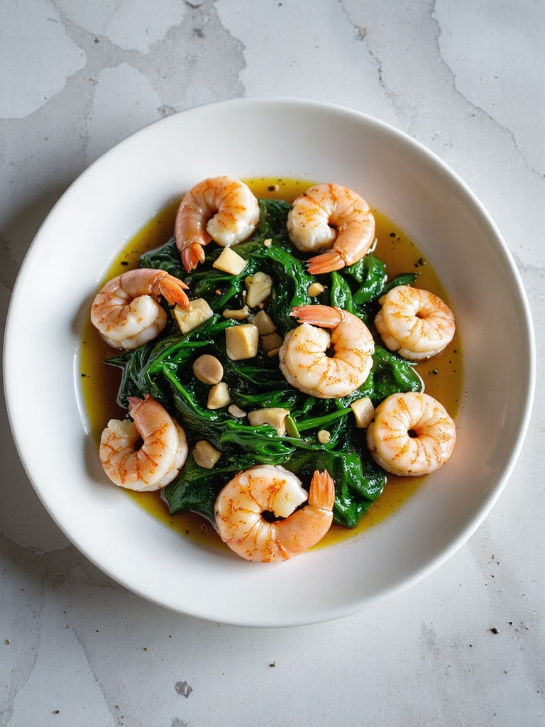 garlic shrimp with spinach