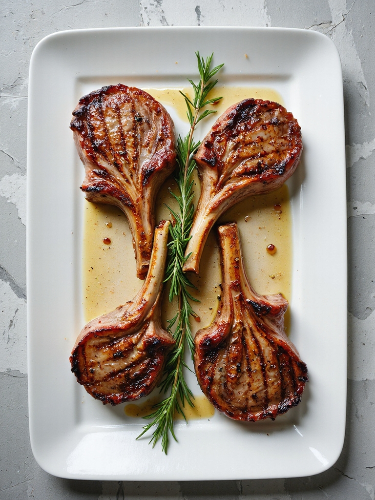grilled bone in pork chops