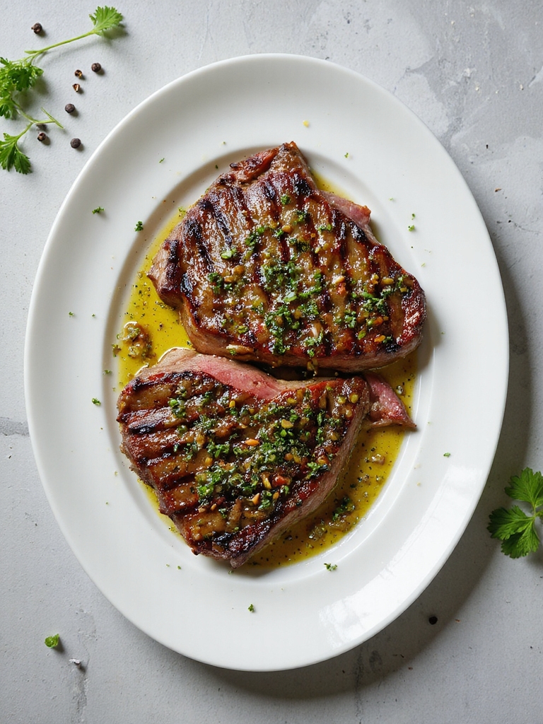 grilled steak with chimichurri