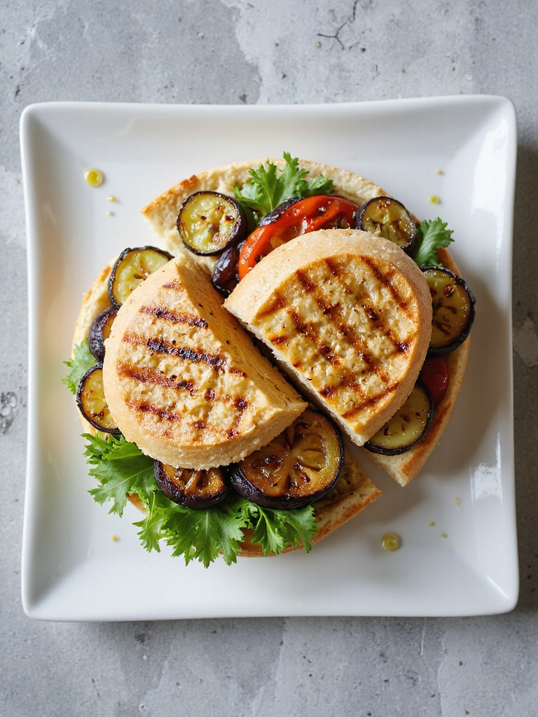 grilled vegetable hummus sandwich