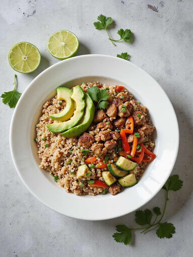 healthy turkey quinoa bowl