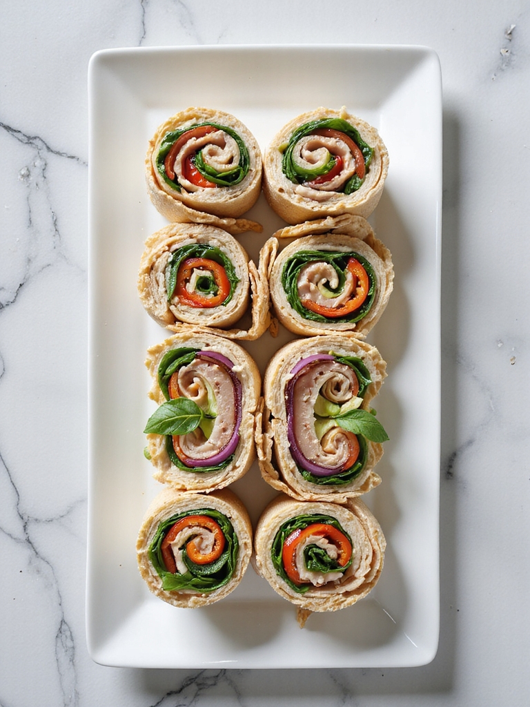 healthy turkey veggie pinwheels