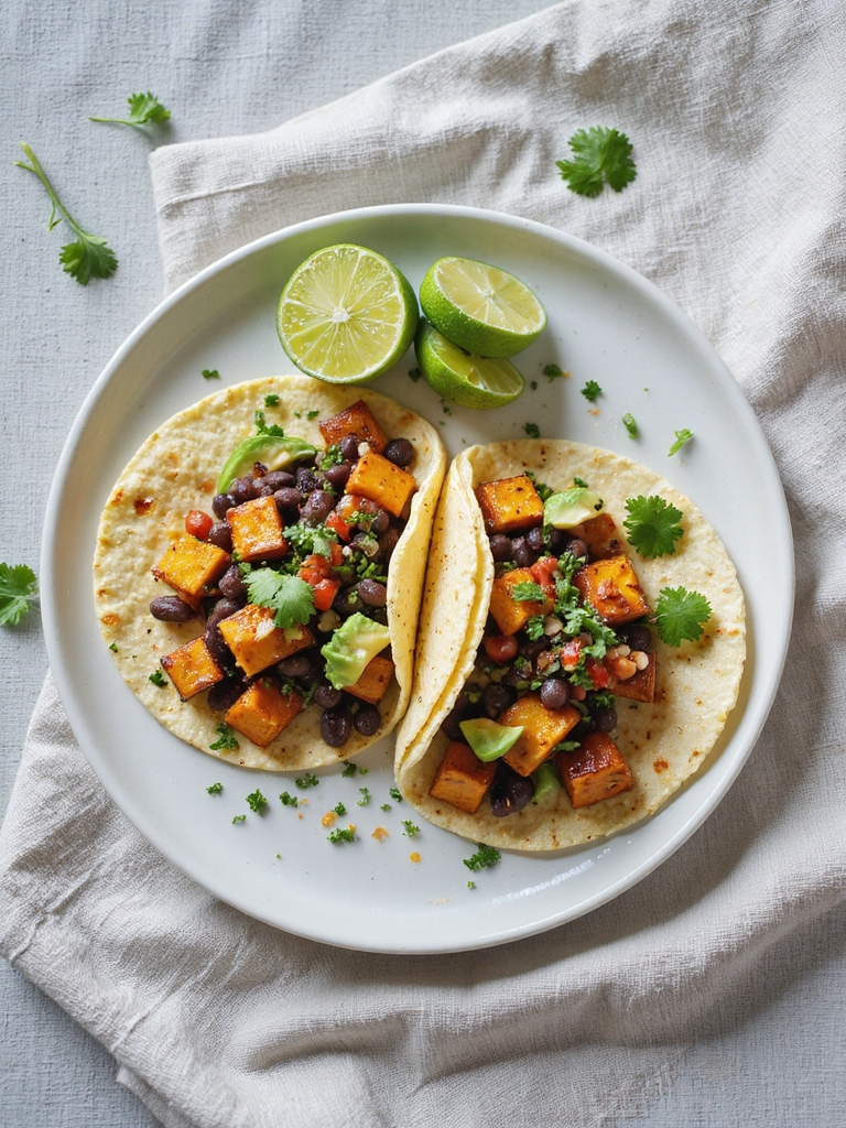 hearty black bean tacos