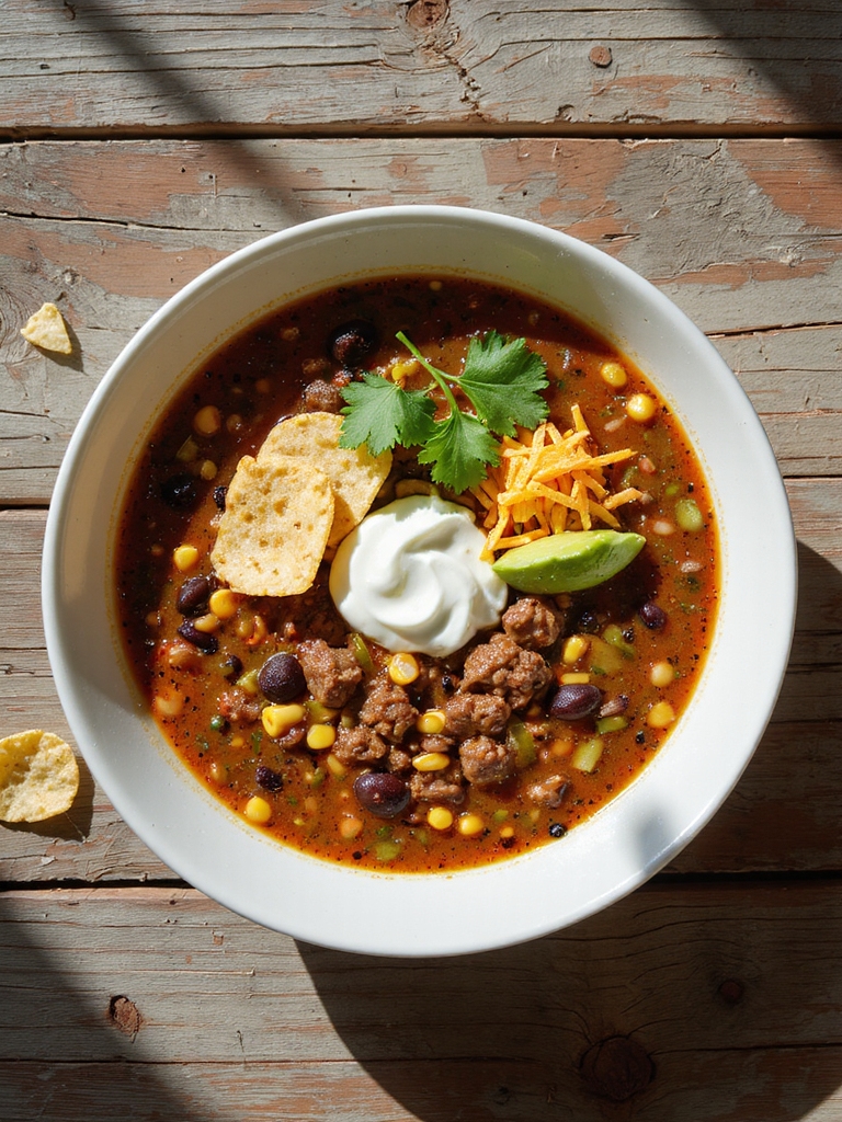 hearty crockpot taco soup