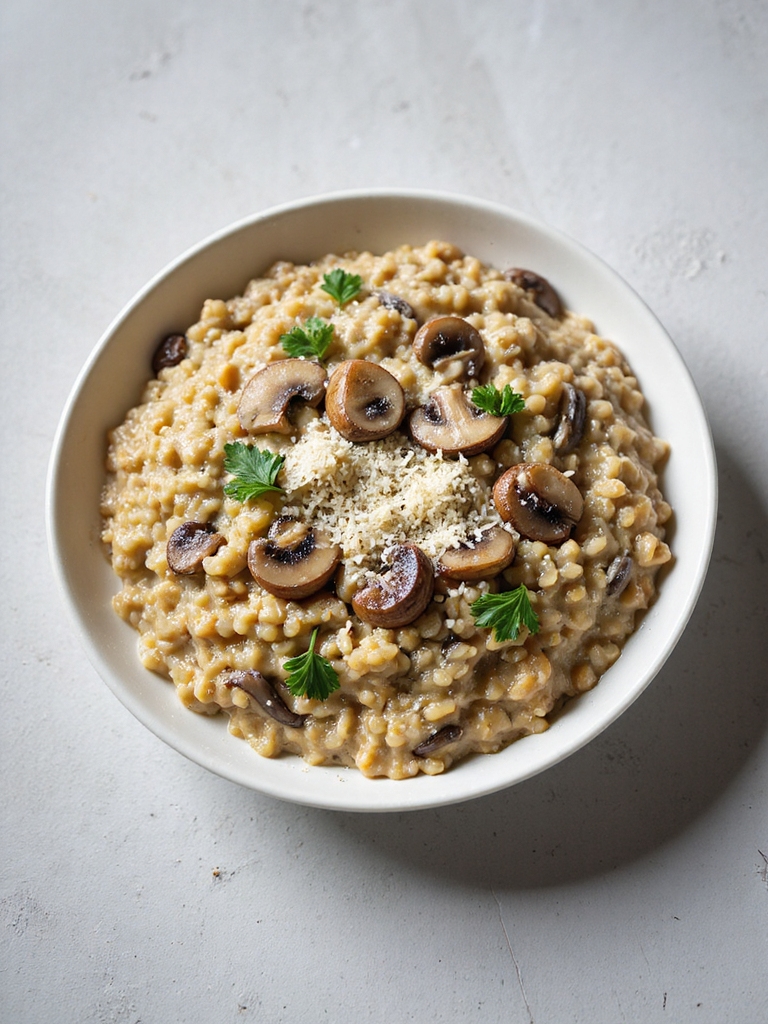 hearty mushroom barley risotto