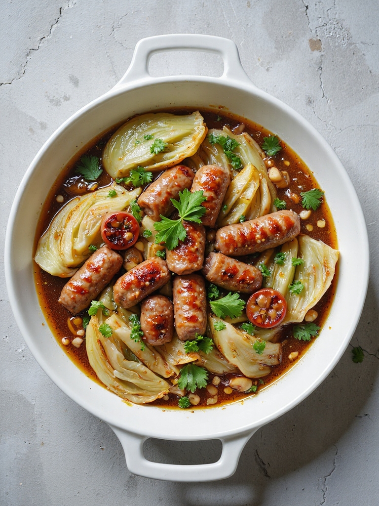 hearty sausage cabbage casserole