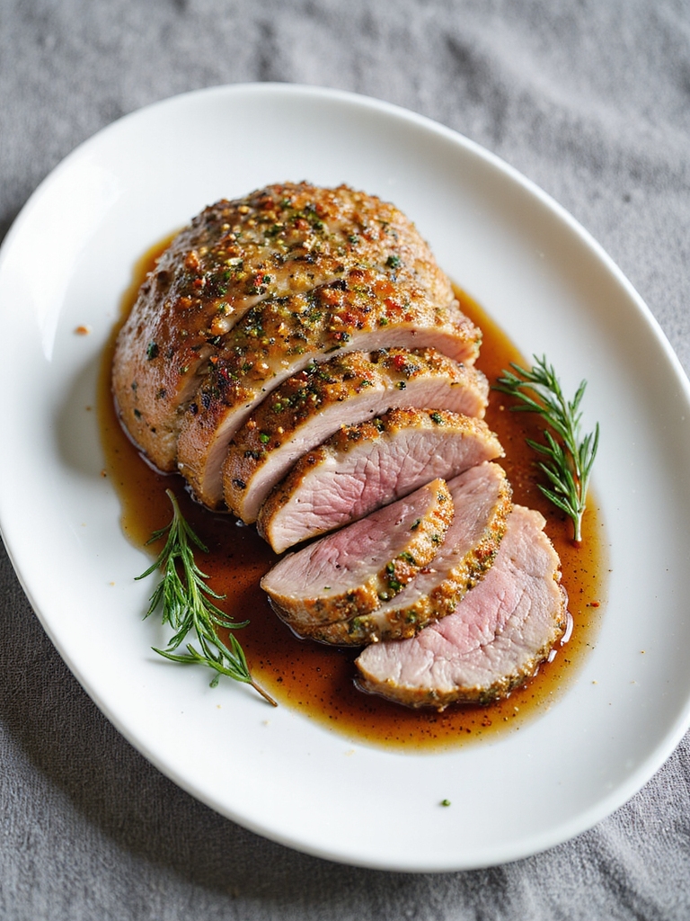 herb crusted juicy pork tenderloin