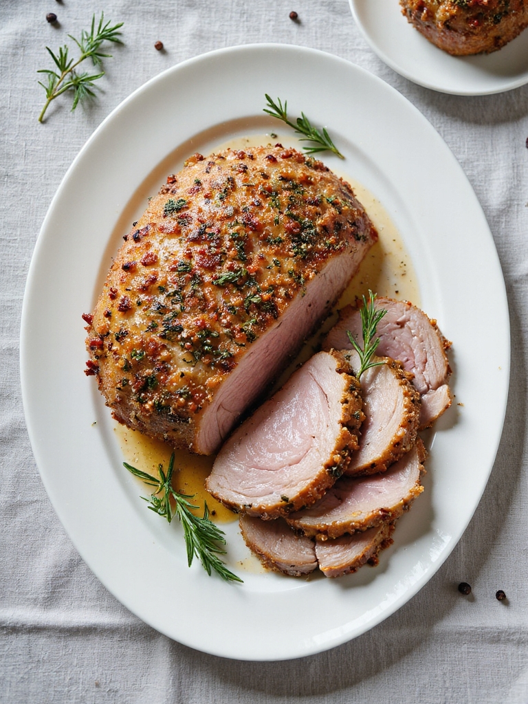 herb crusted pork roast recipe