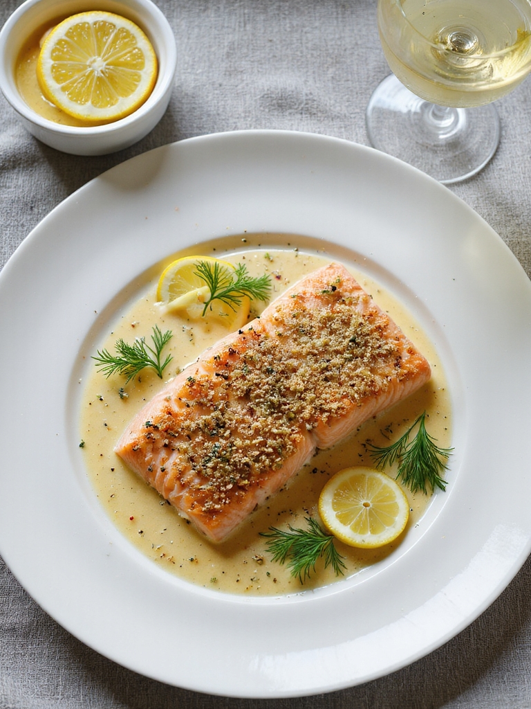 herb crusted salmon wine pairing