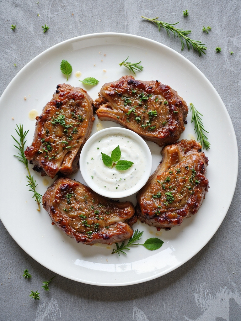herb crusted succulent lamb chops