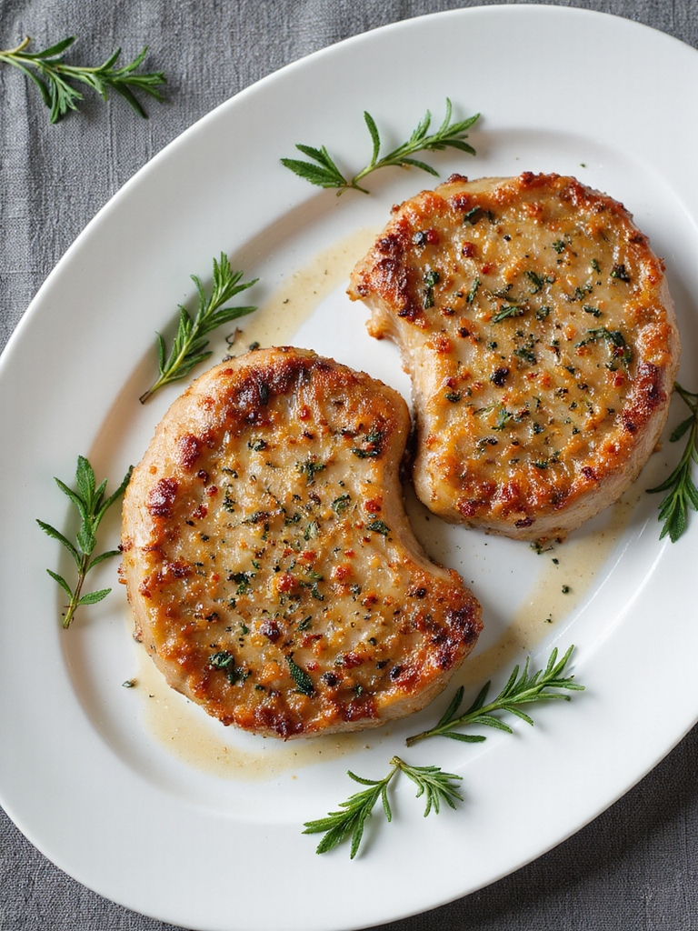 herb infused baked pork chops