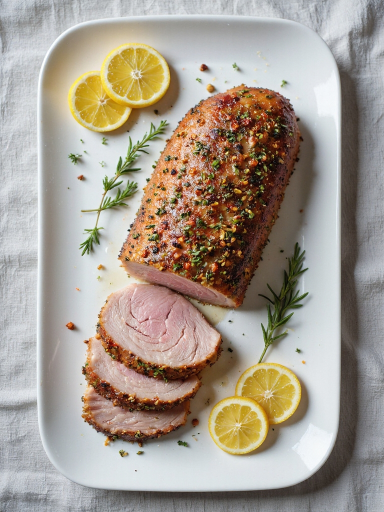 herb infused smoked pork loin