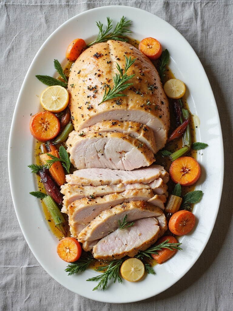 herb infused turkey in crockpot