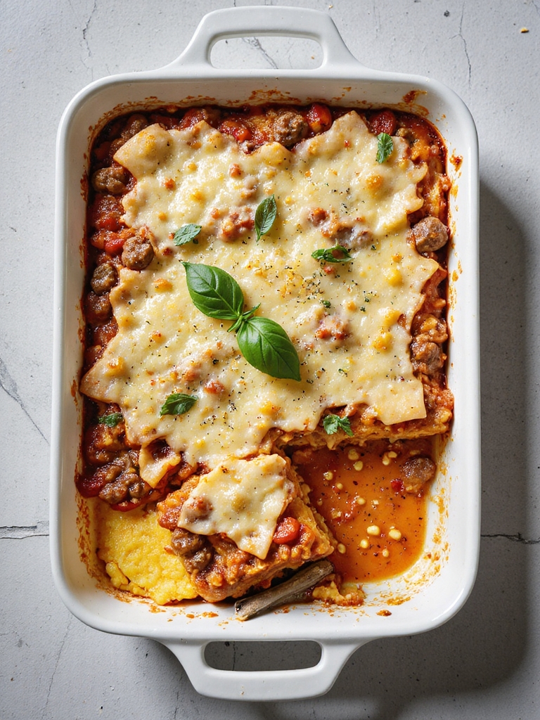 italian sausage polenta casserole