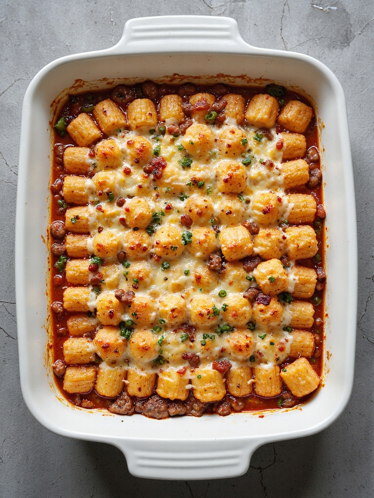 italian sausage tater tot casserole