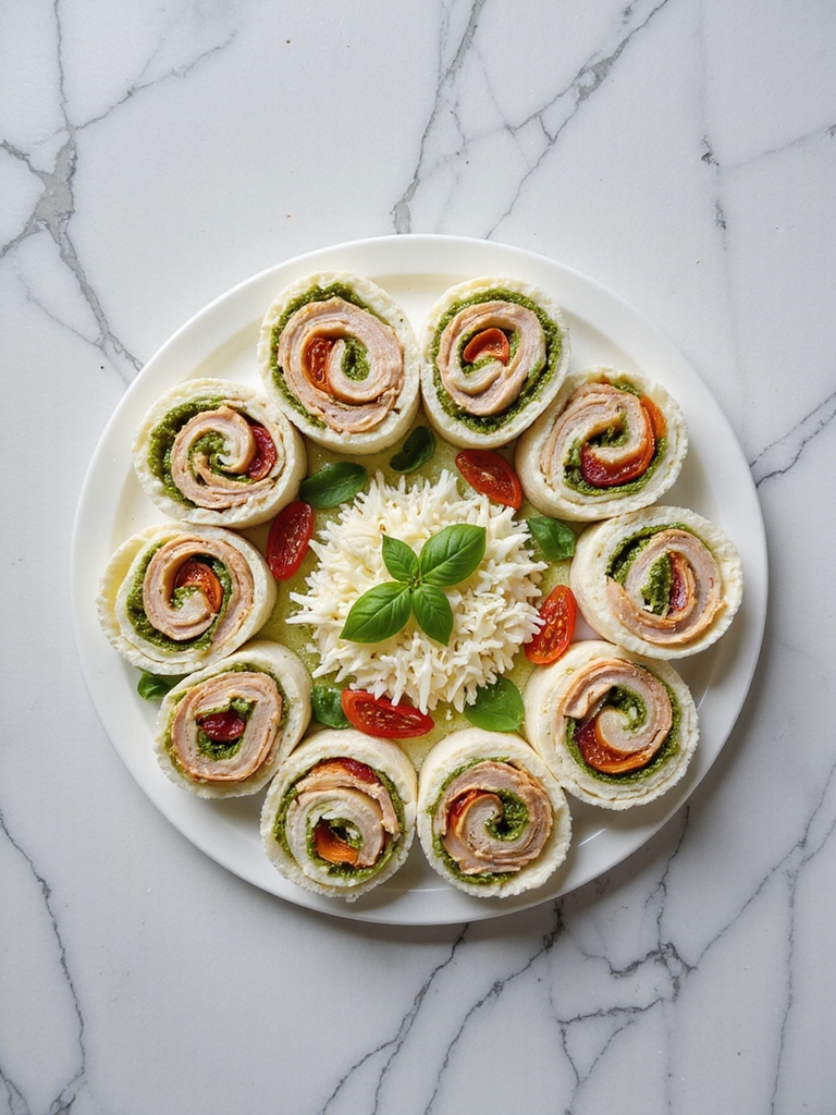 italian turkey pesto pinwheels