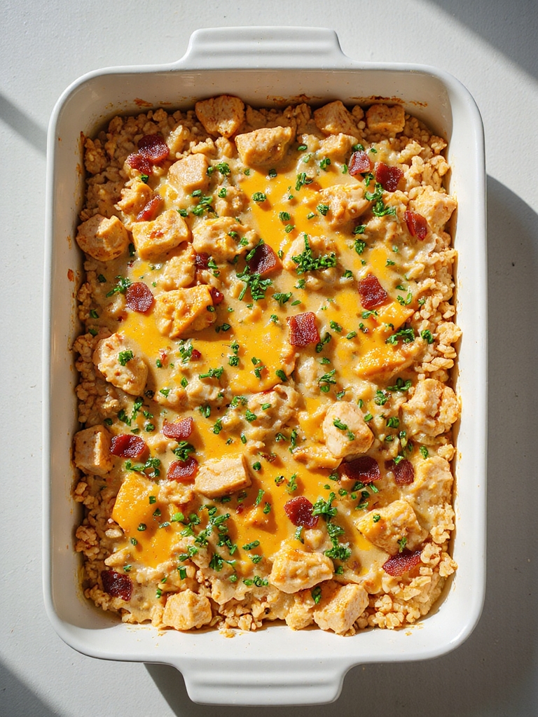 lightened chicken bacon casserole