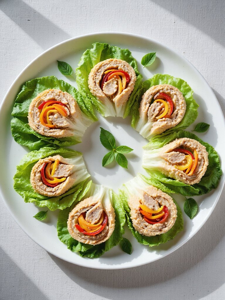 low carb turkey lettuce pinwheels