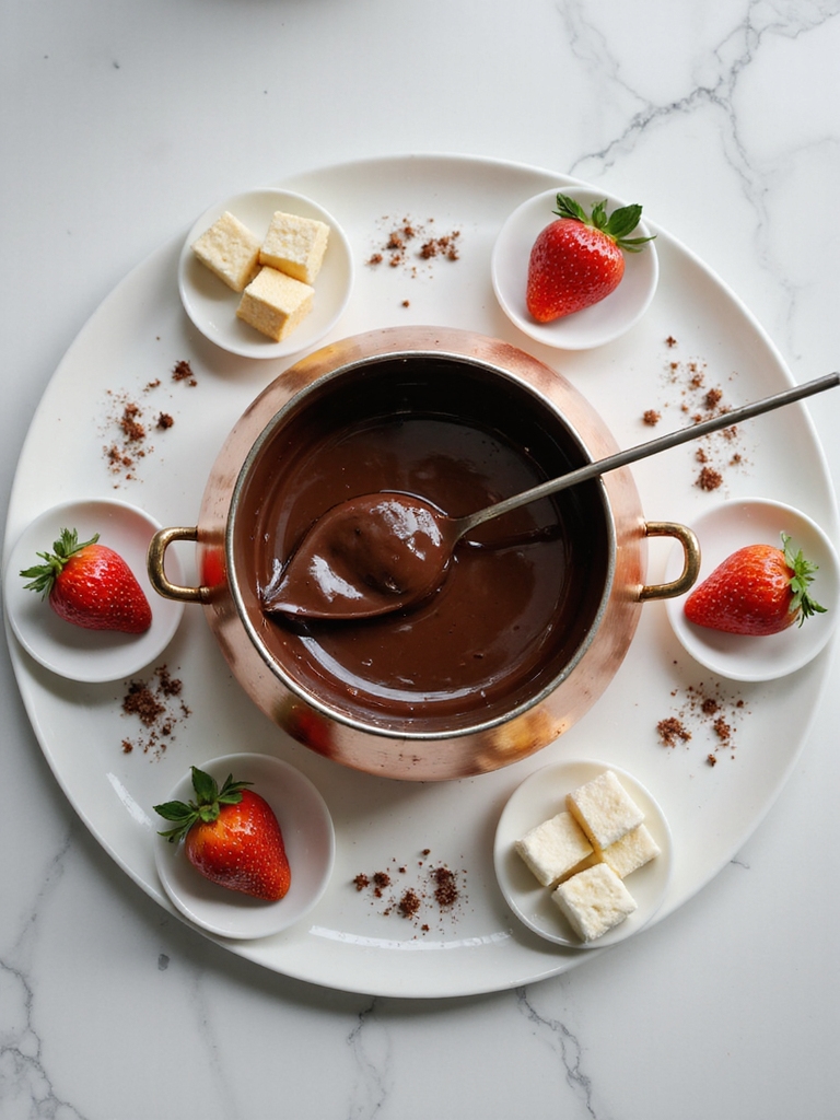 luxurious dark chocolate fondue