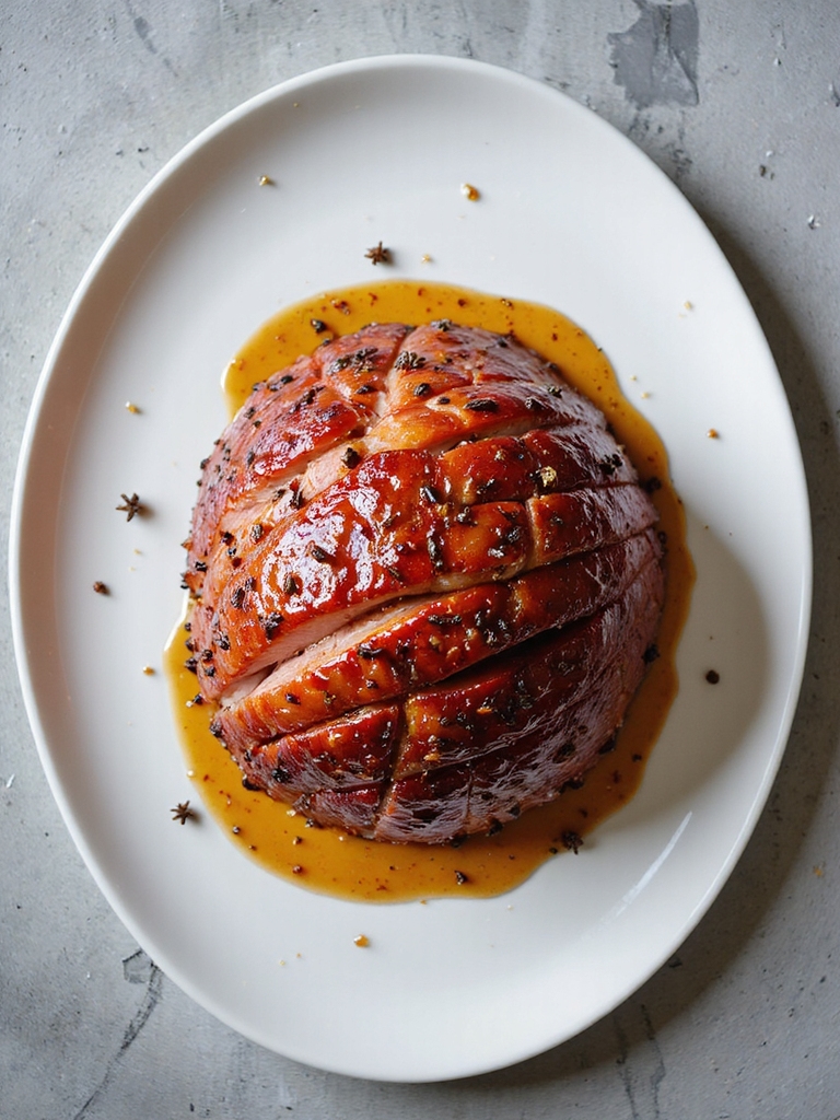 maple bourbon glazed ham