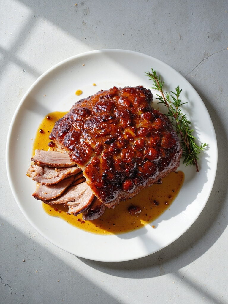 maple bourbon glazed pork shoulder