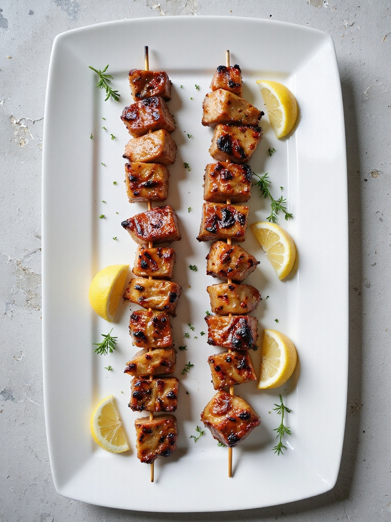 maple dijon pork skewers