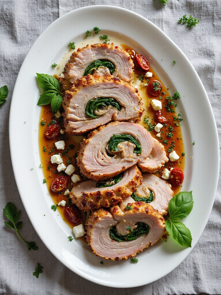 mediterranean stuffed pork belly