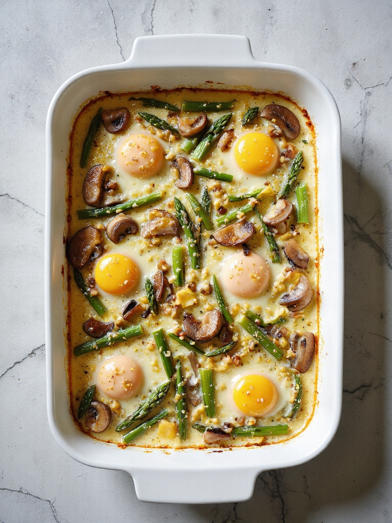 mushroom asparagus breakfast casserole