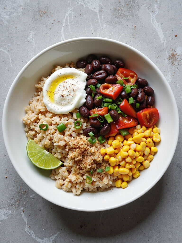 nutritious rice and bean bowl