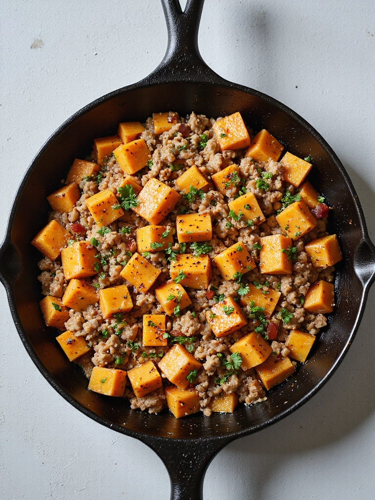 one pan turkey sweet potatoes