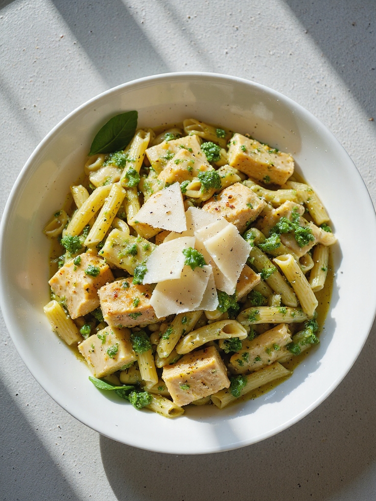 one pot pesto chicken pasta