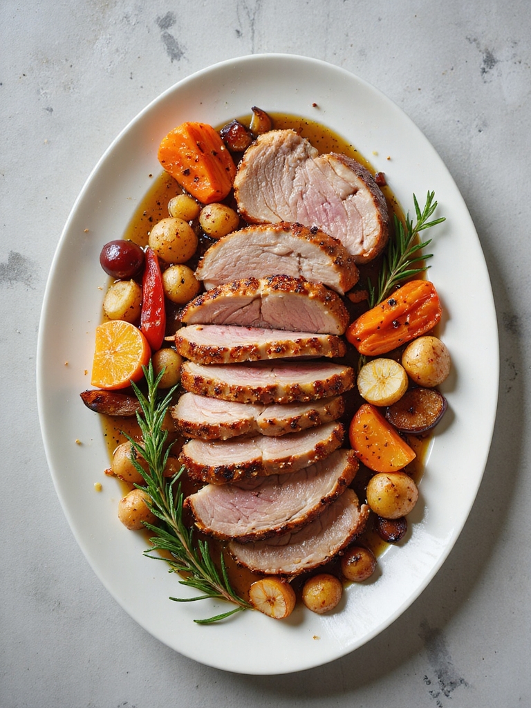 oven roasted pork with vegetables