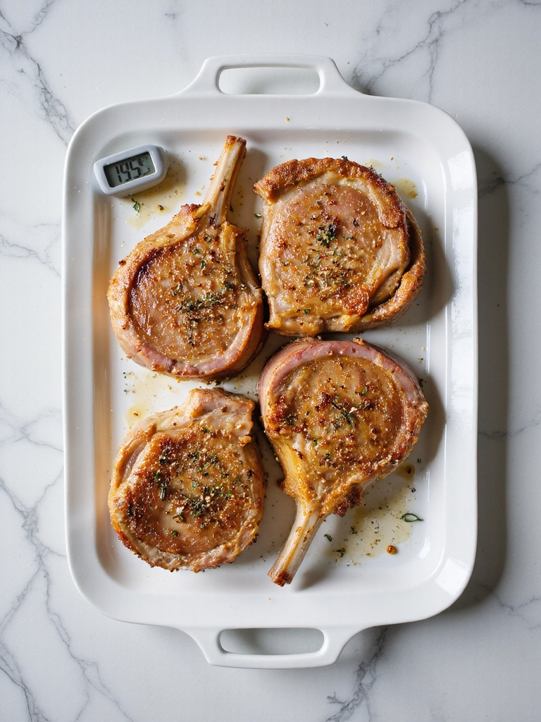 perfectly cooked pork chops