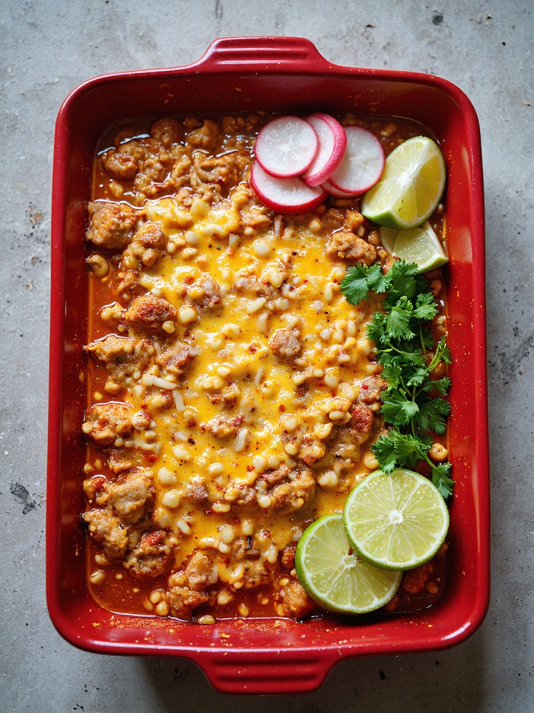 pozole inspired cheese casserole recipe