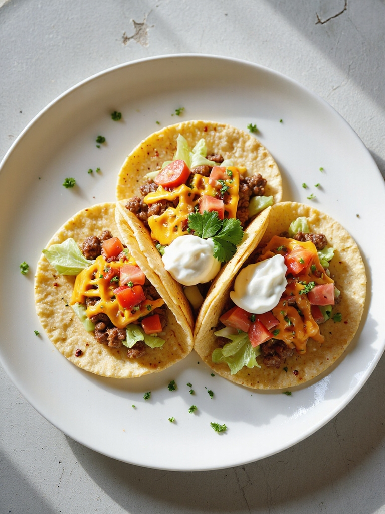 quick cheesy beef tacos