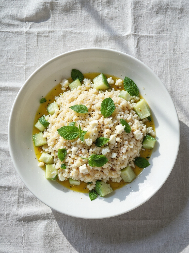 refreshing cucumber mint couscous