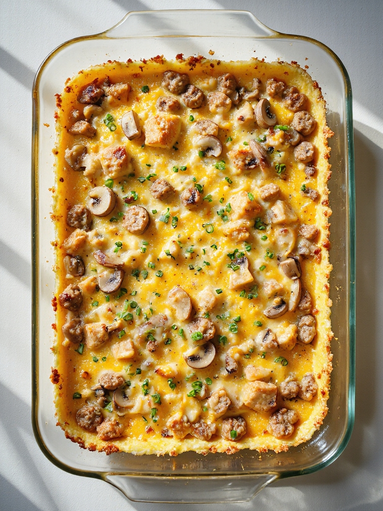 sausage mushroom egg casserole
