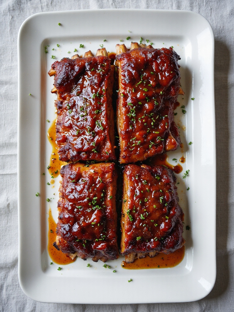 savory barbecue glazed ribs