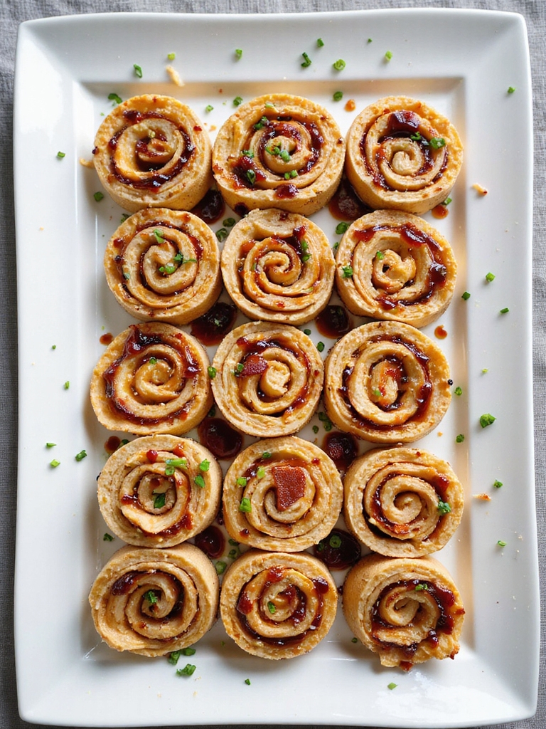 savory bbq turkey pinwheels