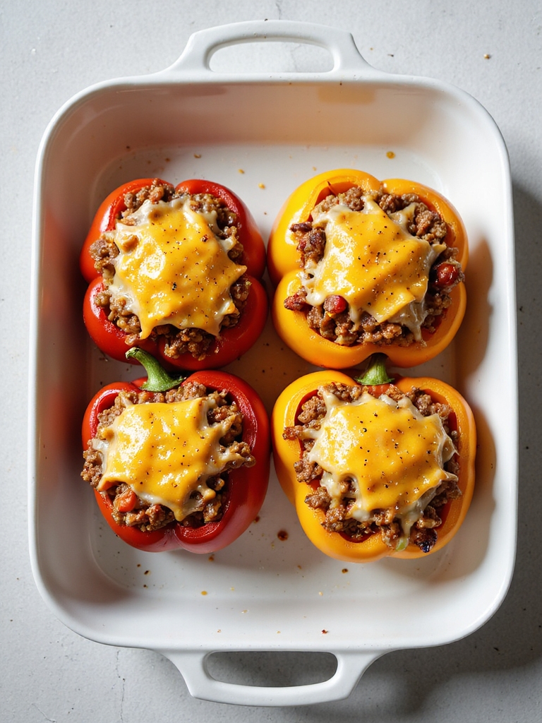 savory beef cheese peppers