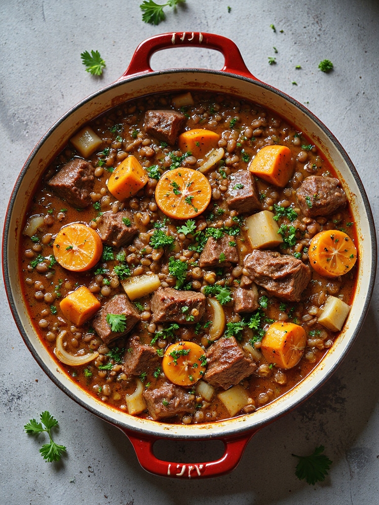 savory beef lentil casserole