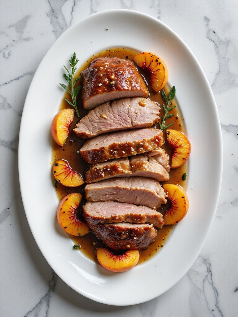 savory bourbon peach glaze