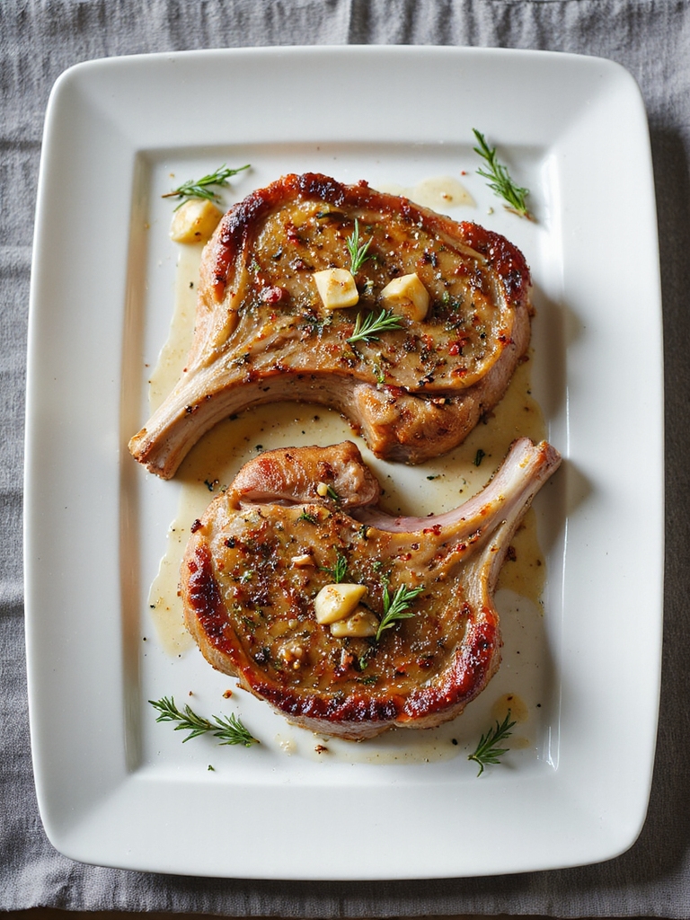 savory herb infused pork chops