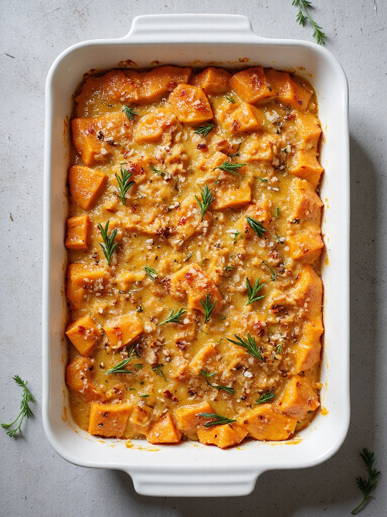 savory herb infused sweet potatoes