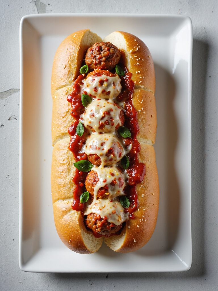savory loaded meatball sub
