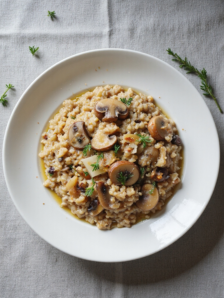 savory mushroom barley risotto